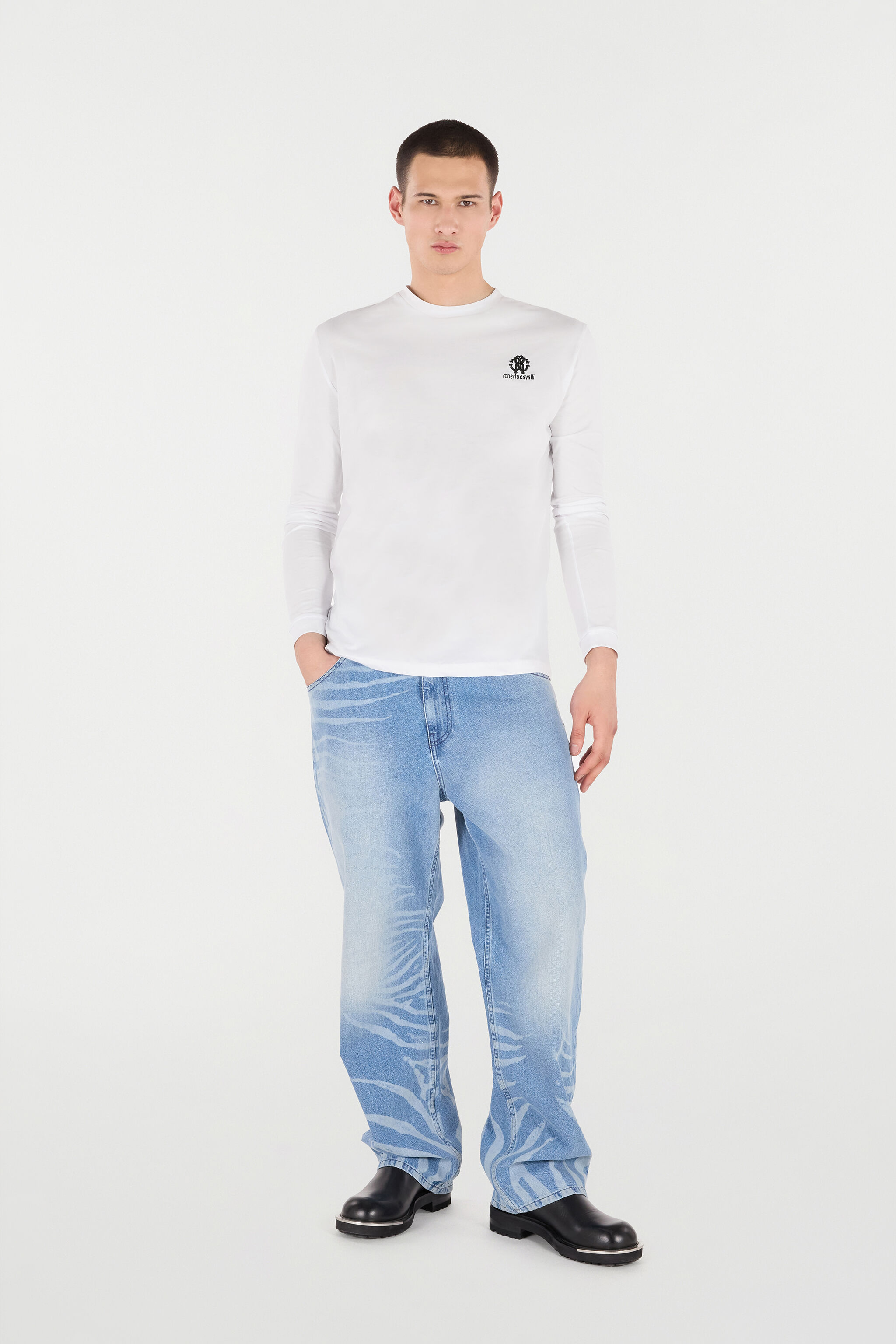 RC Camiseta De Manga Larga Con Monograma RC Blanco POT61A-JD060