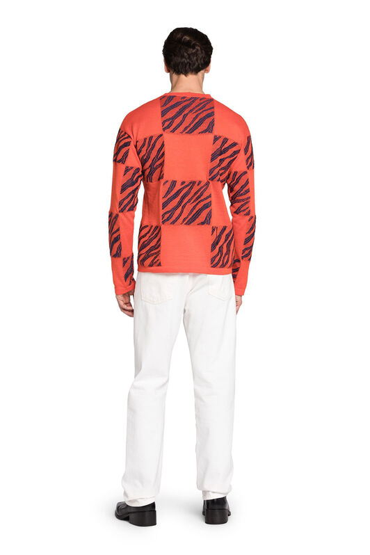 RC Zebra Check-Jacquard Sweater BRIGHT JASPER/INDIGO INM614-ME004
