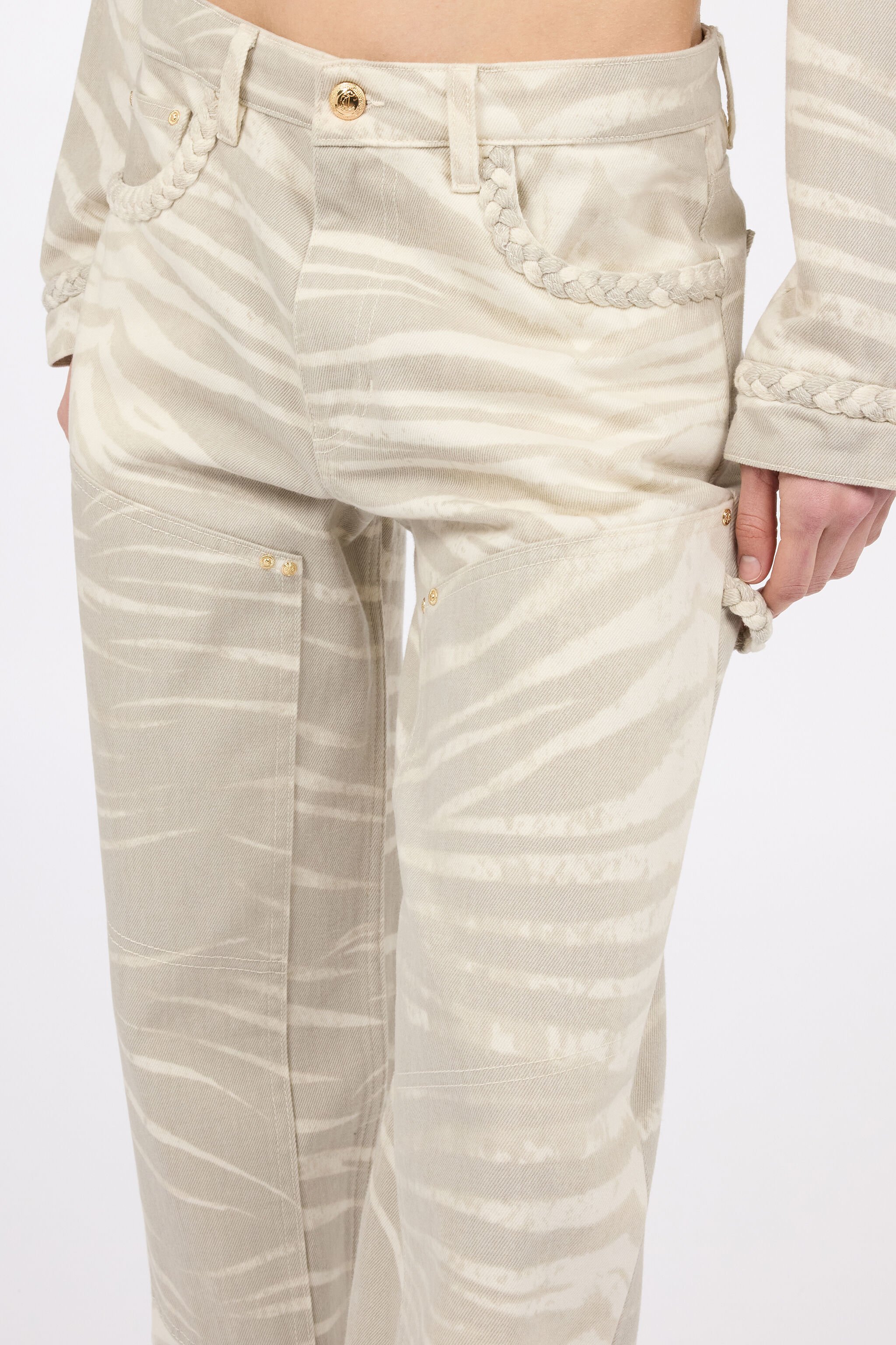 JC Natural Barb Print Jeans OFF WHITE WFJ051-WF535