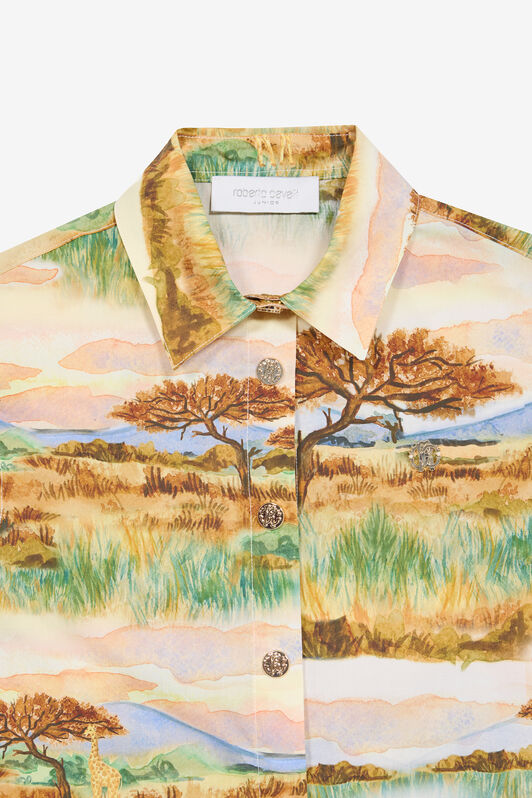 JU Hemd Mit Print Safari Hellbraun UJT72A-7MO40