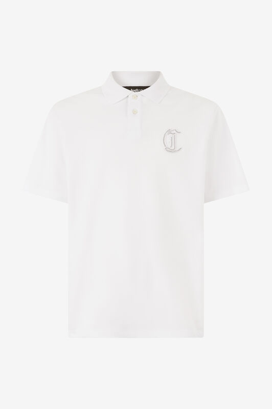 JC Polo Shirt With Embossed JC Monogram White UFT025-UF045