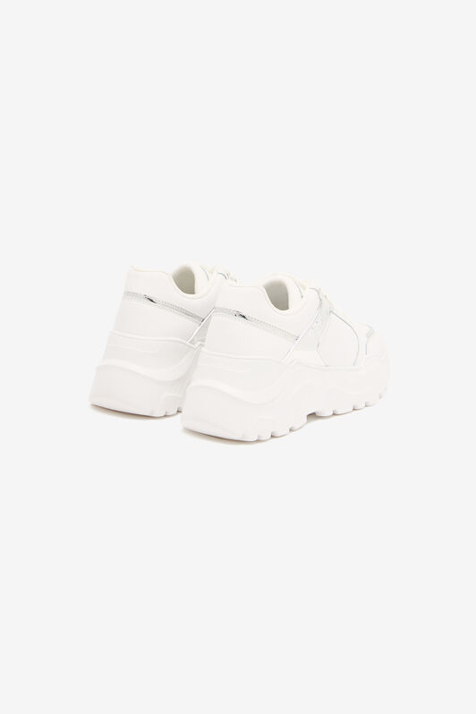 JC Sneakers Con Inserti Specchiati Bianco/Argento UFS038-UF360