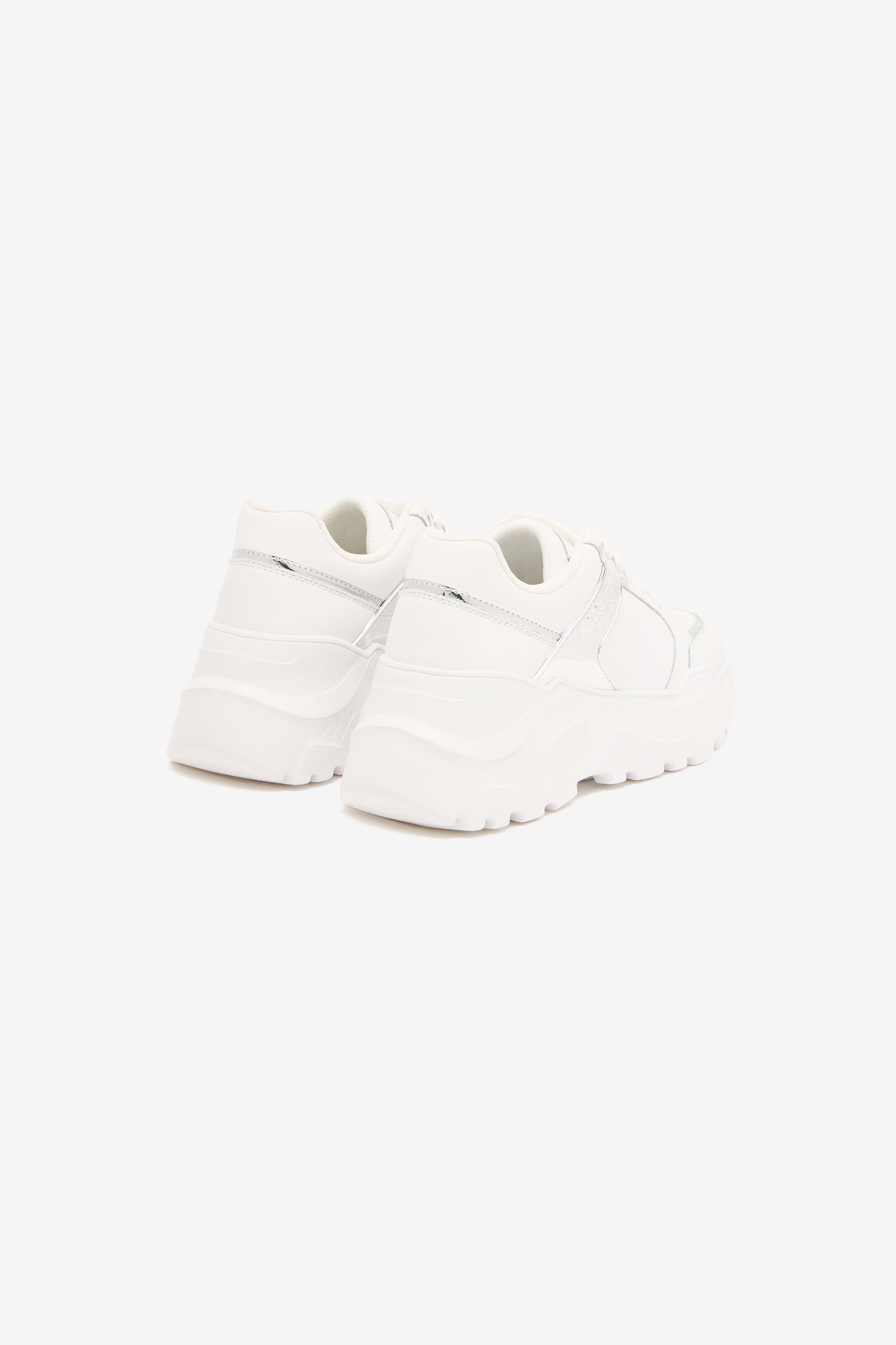 JC Sneakers Con Inserti Specchiati Bianco/Argento UFS038-UF360