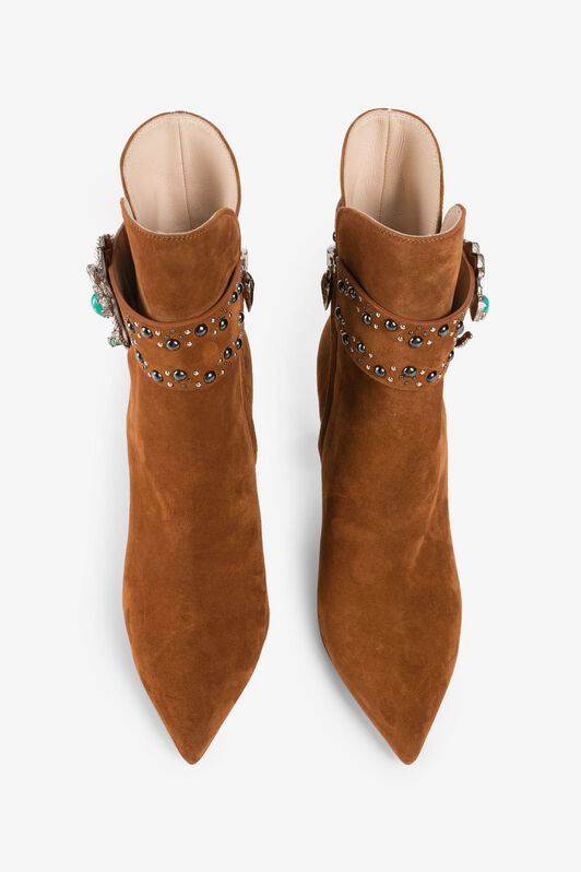 RC Mirror Snake Ankle Boots Brown RKS016-PNC00