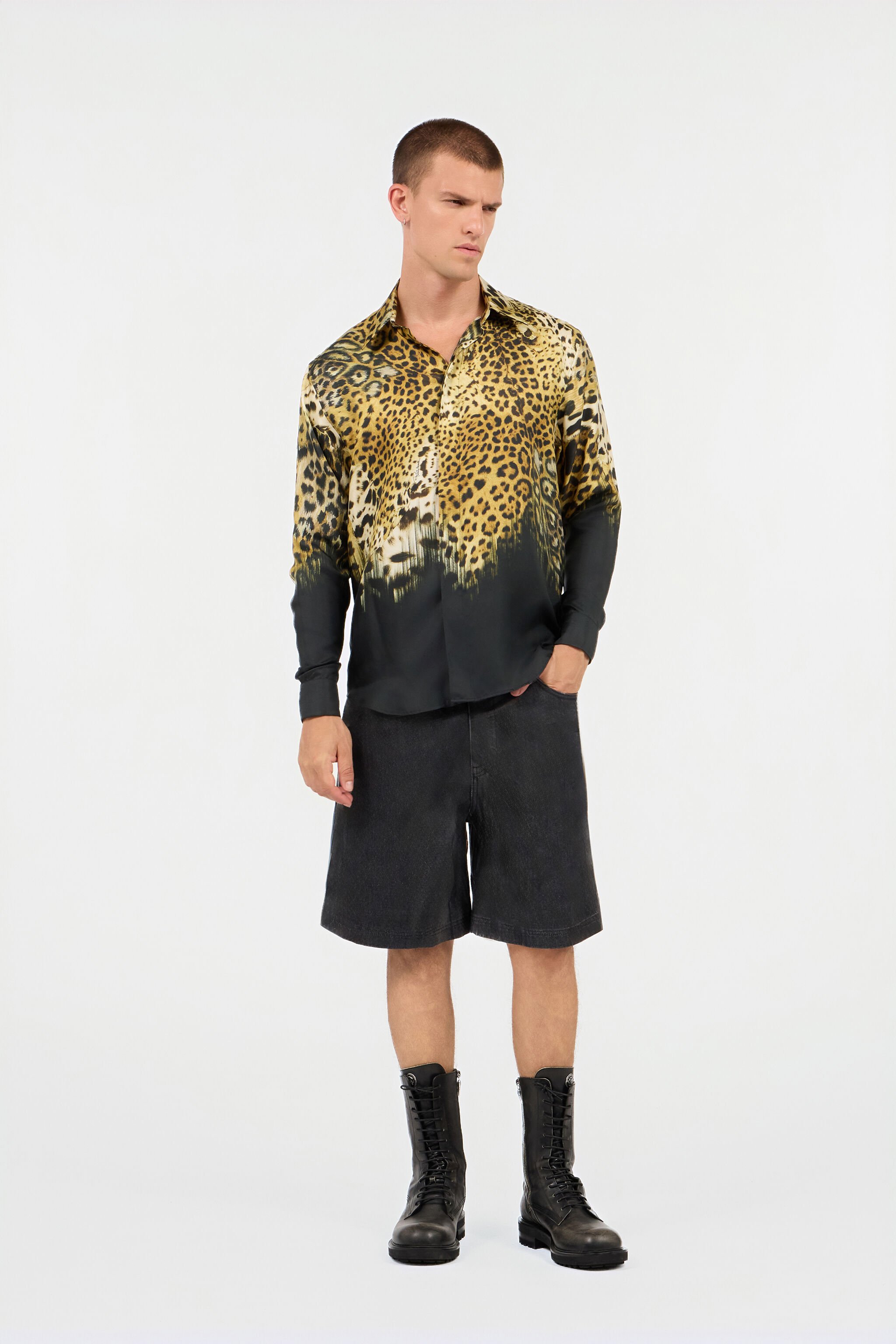 RC Jaguar Skin print shirt Light Brown SRT714-4QL49