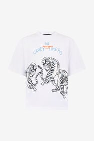 JC White T-Shirt With Printed Tigers WHITE WFT095-WF125