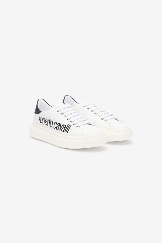 RC White Sneaker With Logo Print WHITE/BLACK QOS01I-PZO16