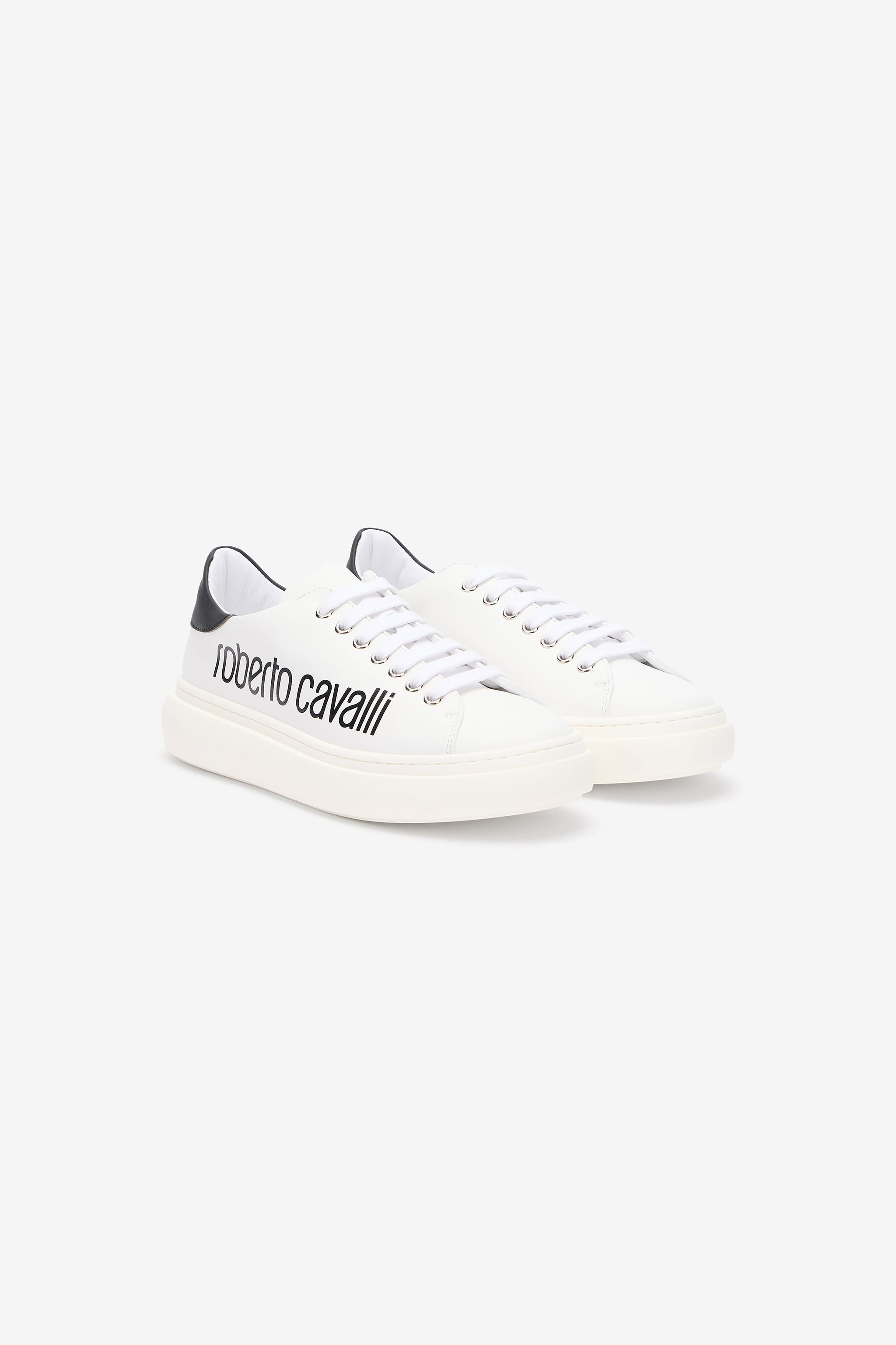 RC White Sneaker With Logo Print WHITE/BLACK QOS01I-PZO16