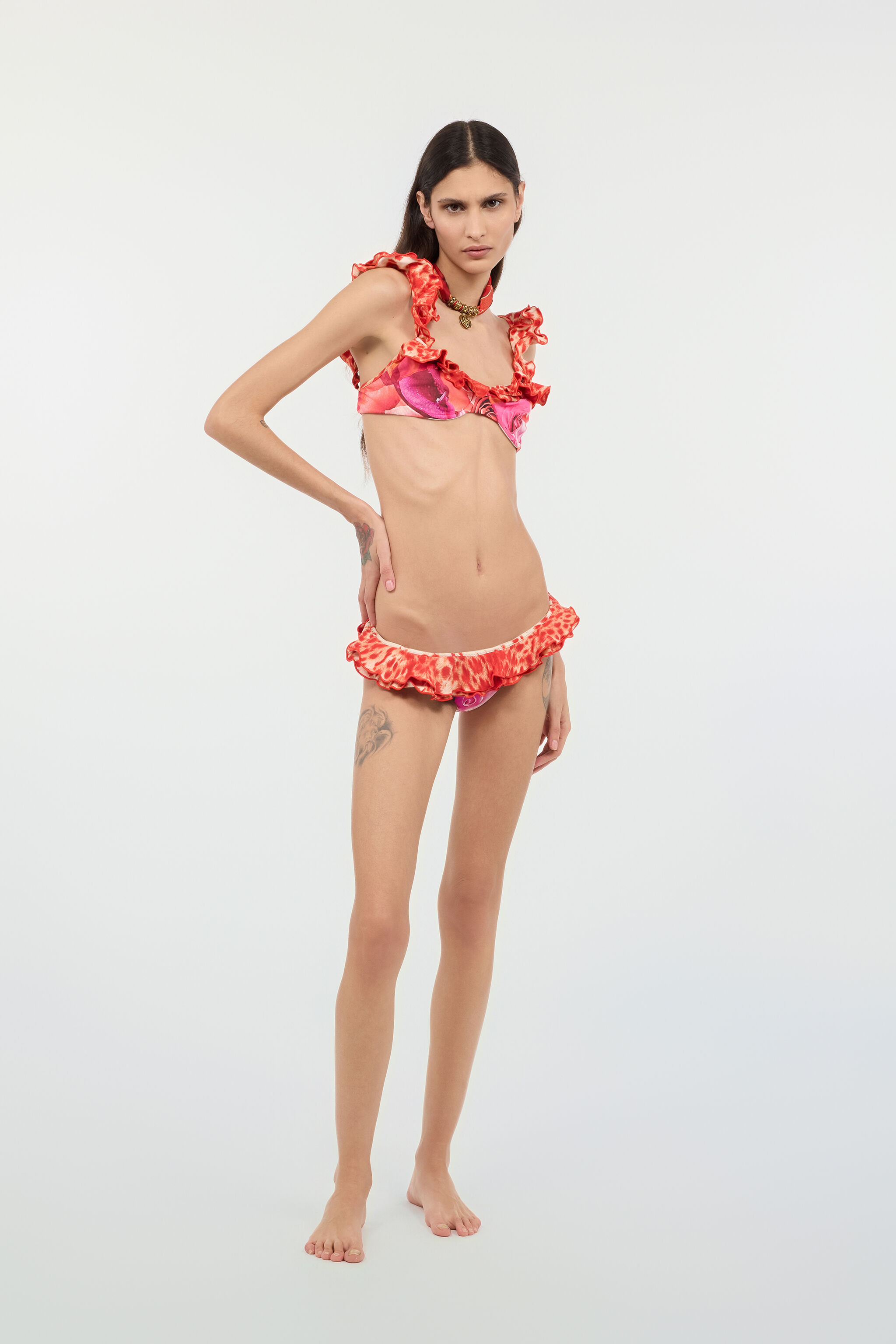 RC Garden Rose And Cheetah Skin Bikini Fuchsia UKW003-HVN75