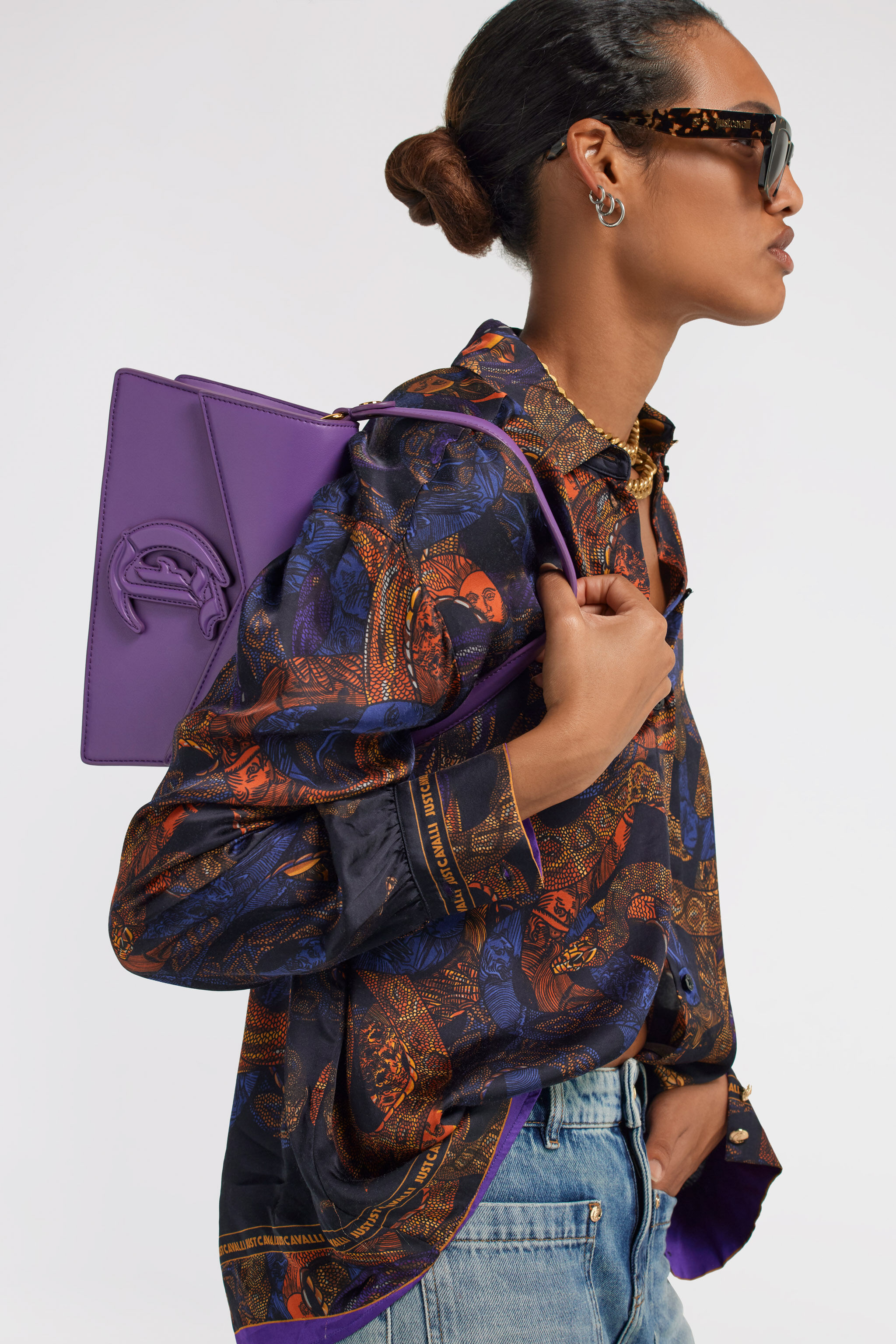 JC Borsa a spalla Just Cavalli Viola TFB077-TF442