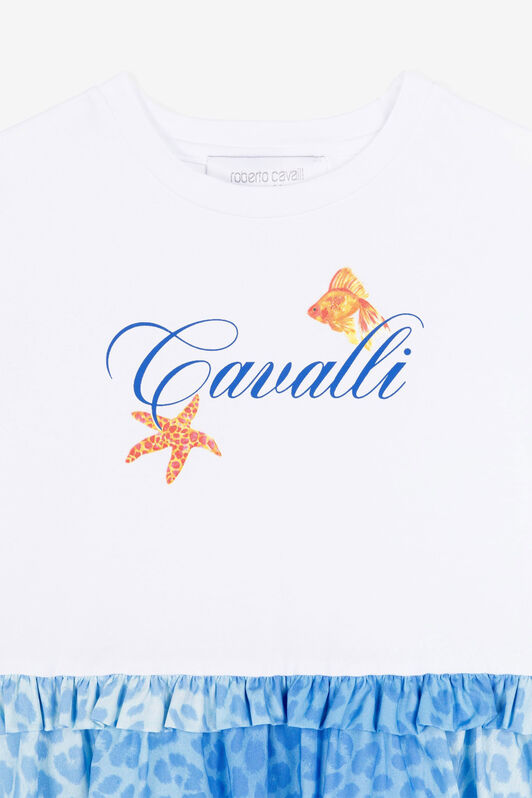 JU Fish-print T-shirt dress Light blue QJT146-JV025