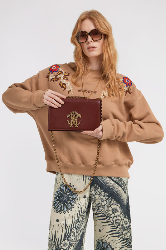 RC Shoulder bag with Monogram Mirror Snake Brown SKB120-PZ172