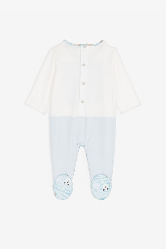 JU RC Monogram and Teddy Bear-Print Babygrow Set Light blue RJT836-JD001