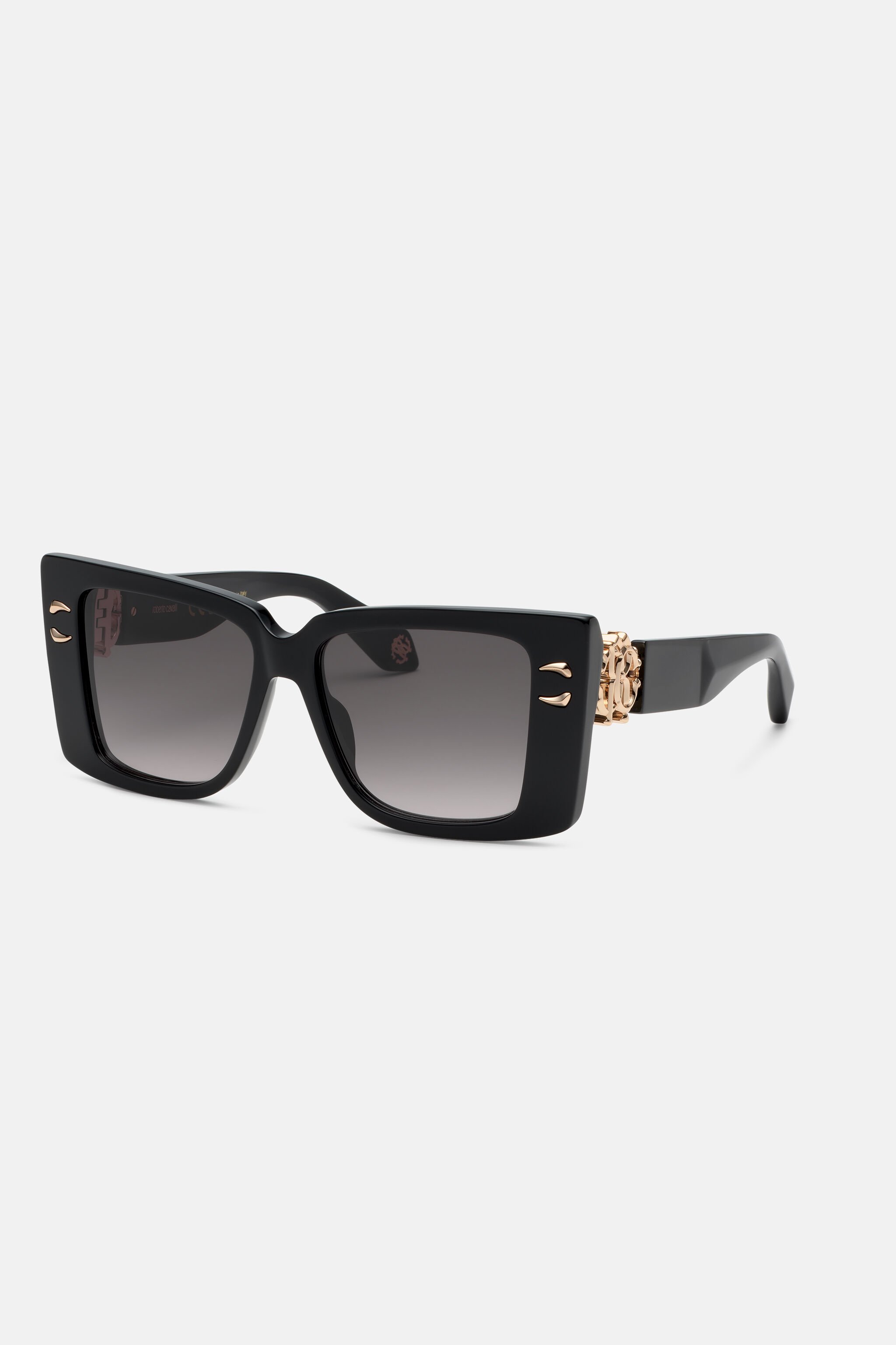 RC Sunglasses with wide rectangualr front with fangs Black ALD023-ID180