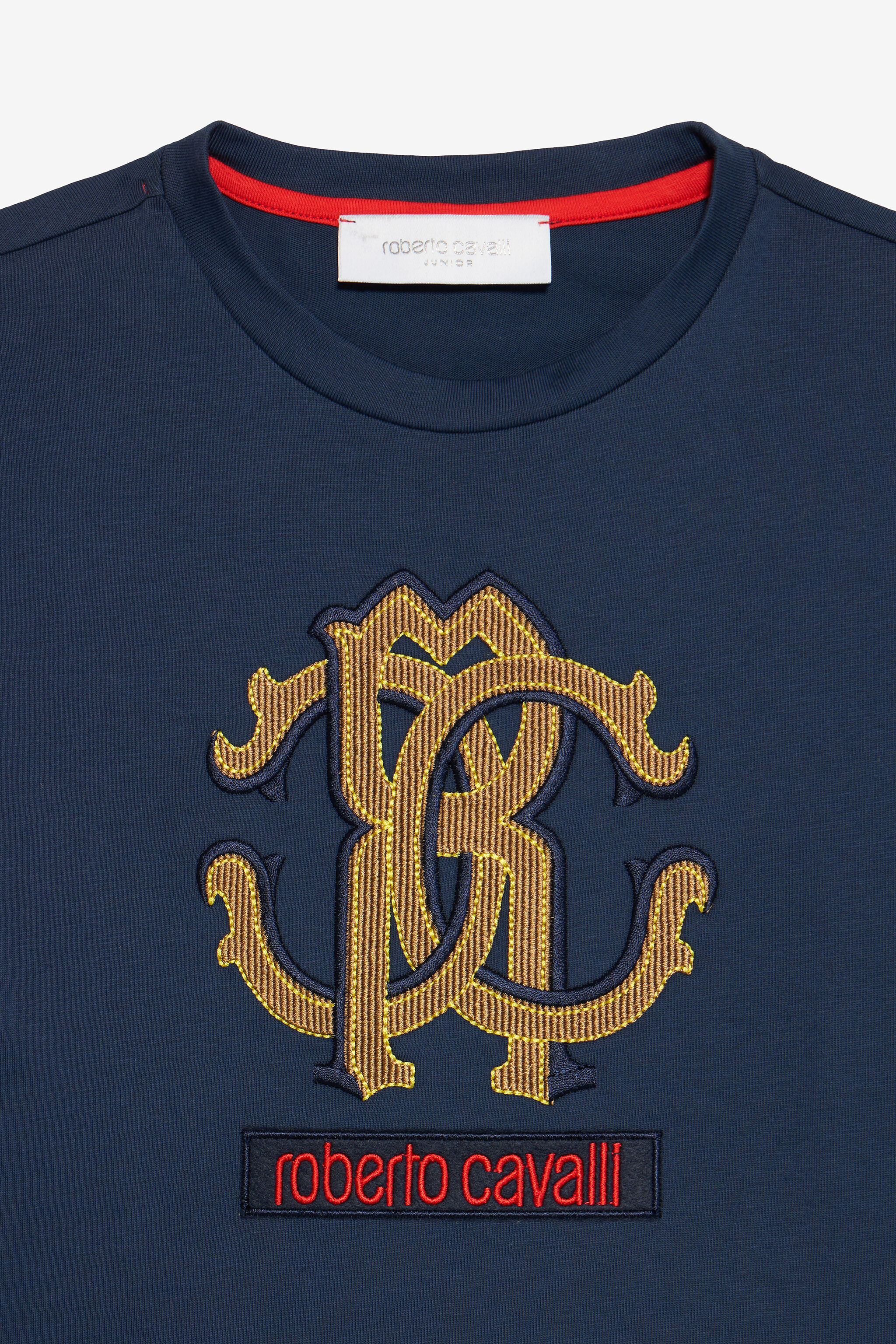 JU Blue T-Shirt with RC Monogram and Logo NAVY VJT60G-JD001