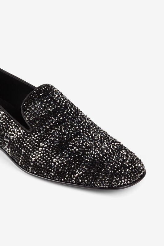 RC Mit Kristallen verzierte Loafers Schwarz/Silber QRS009-PC297