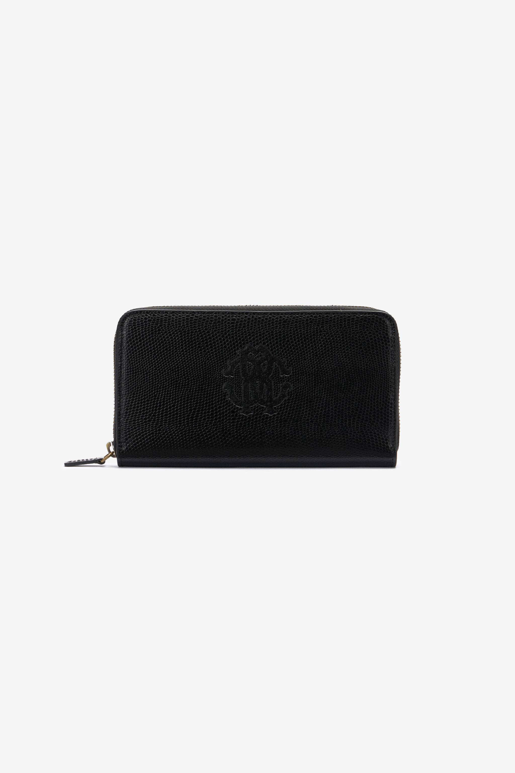 RC Portafoglio in pelle con Monogram RC Nero OOA00B-PZ015
