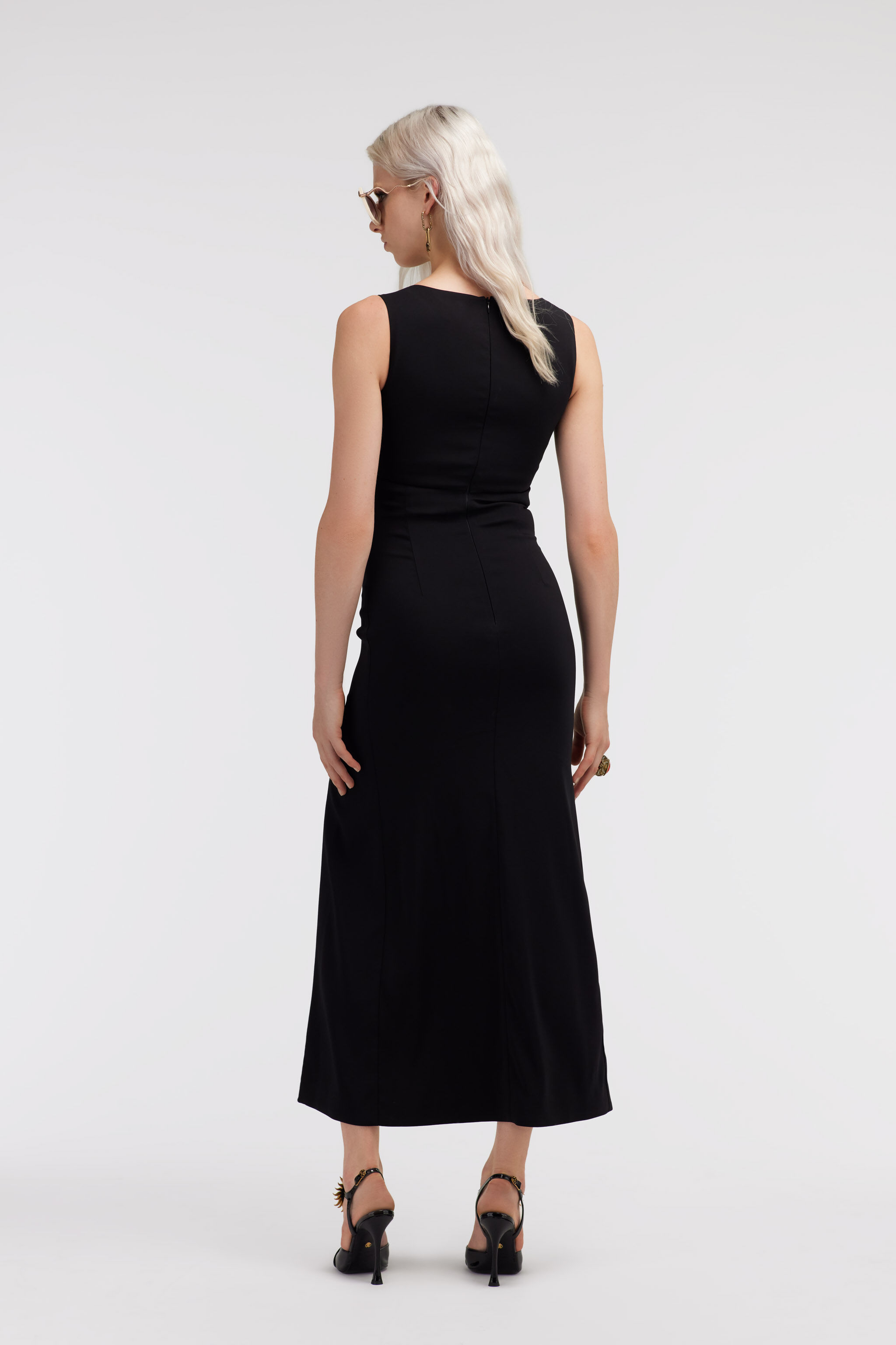 RC Midi dress with slits Negro SKT110-HR001