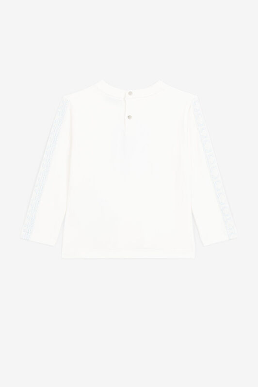 JU Long-sleeved monogram-print top JU Long-sleeved monogram-print top White PJT619-JV025