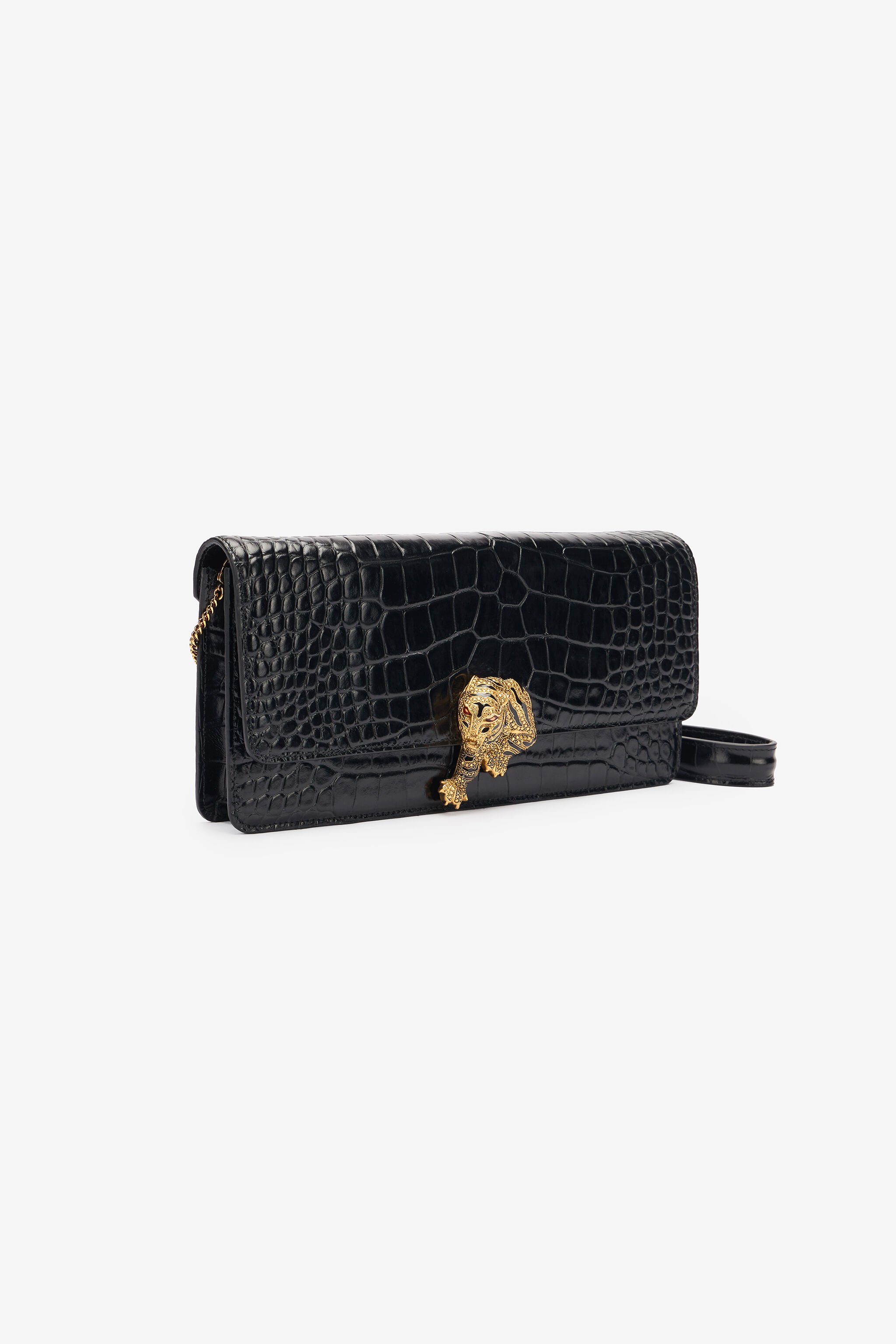 RC Lange Roar Clutch Mit Kroko-Print Schwarz TKB012-PZ975