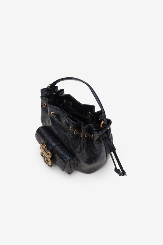 JC Black Handbag With Snake Detail JC Black Handbag With Snake Detail BLACK WFB095-WF425