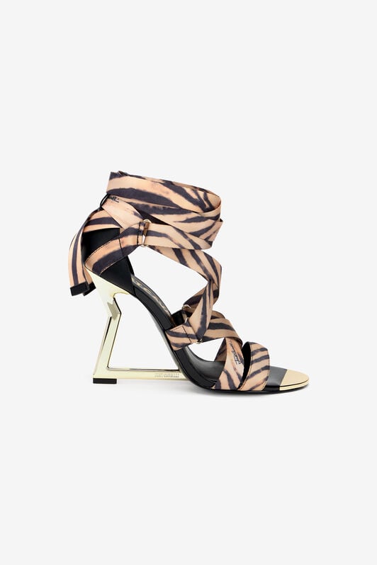 JC Sandali Con Tacco Stampa Zebra 716 MARZAPAN + 772 B UFS056-UF378