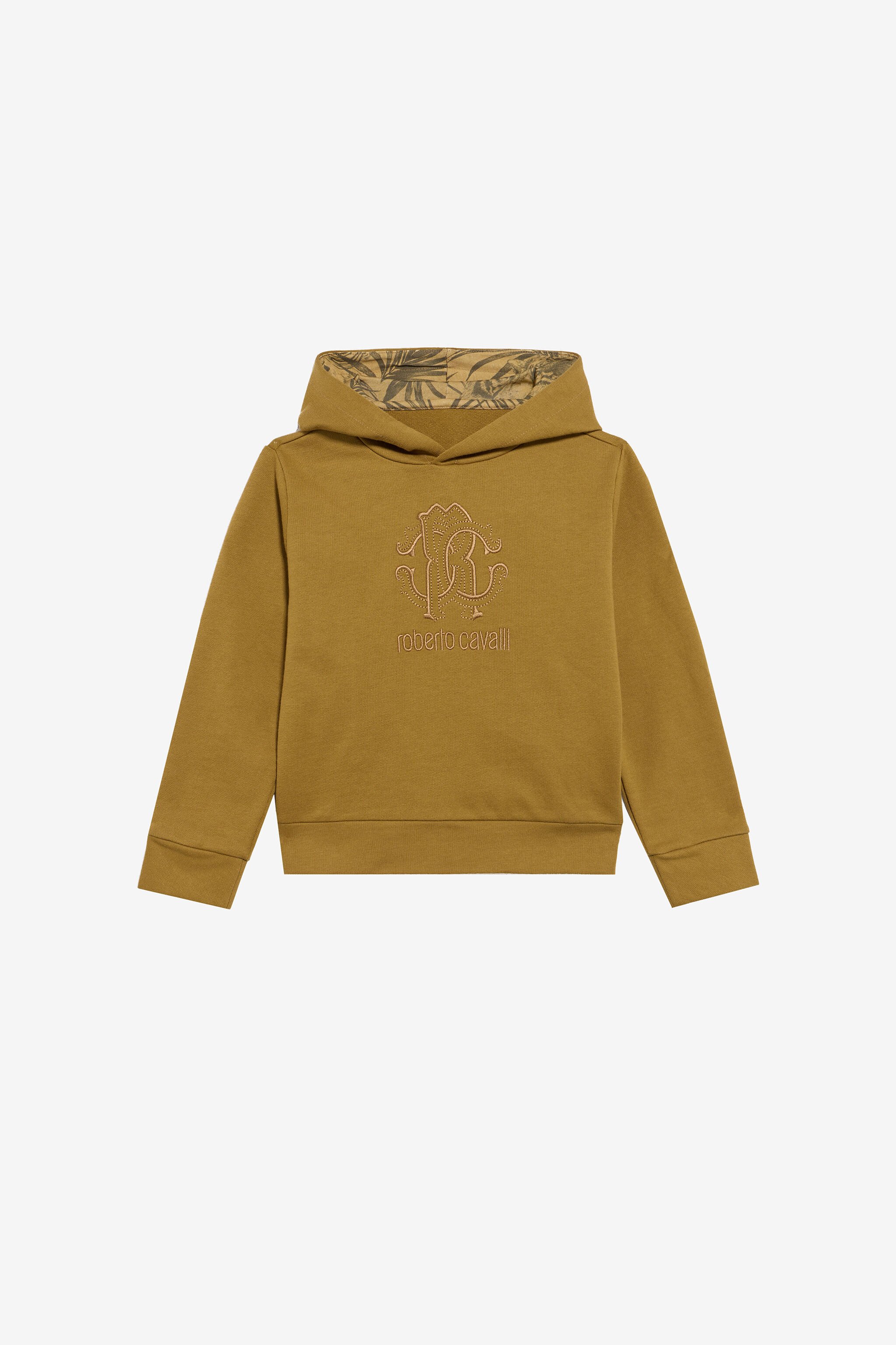 JU Ockerfarbener Kapuzenpullover mit Monogram RC KHAKY TJT676-CF050