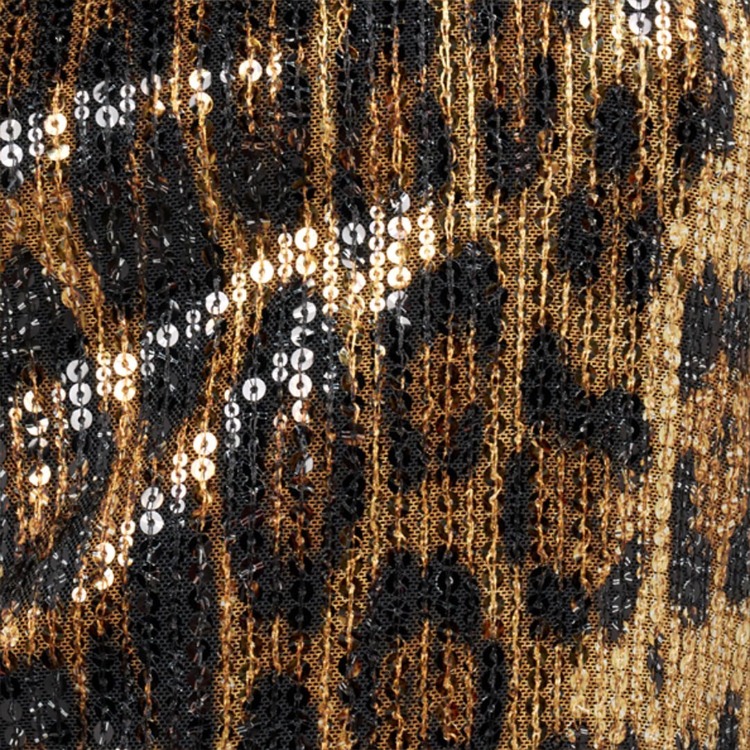 RC Sequin Mini Dress with Animal Print NATURAL WKT170-VXQ71