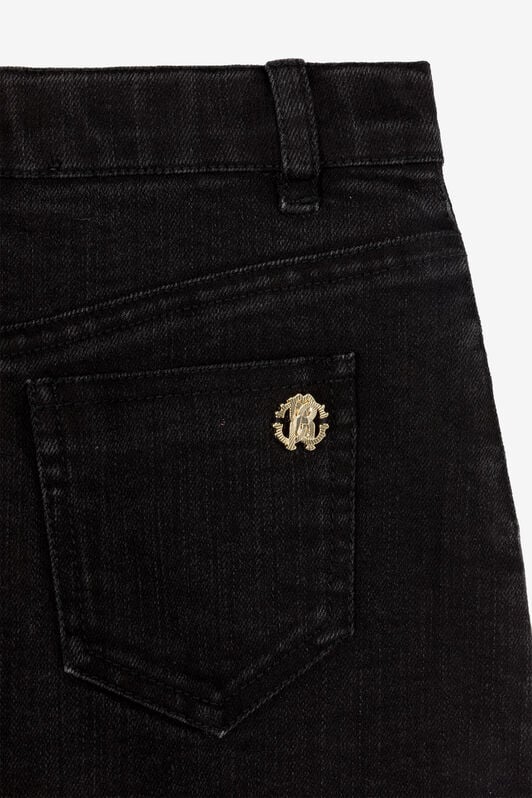 JU RC Monogram Denim Skirt Black RJJ301-DS015