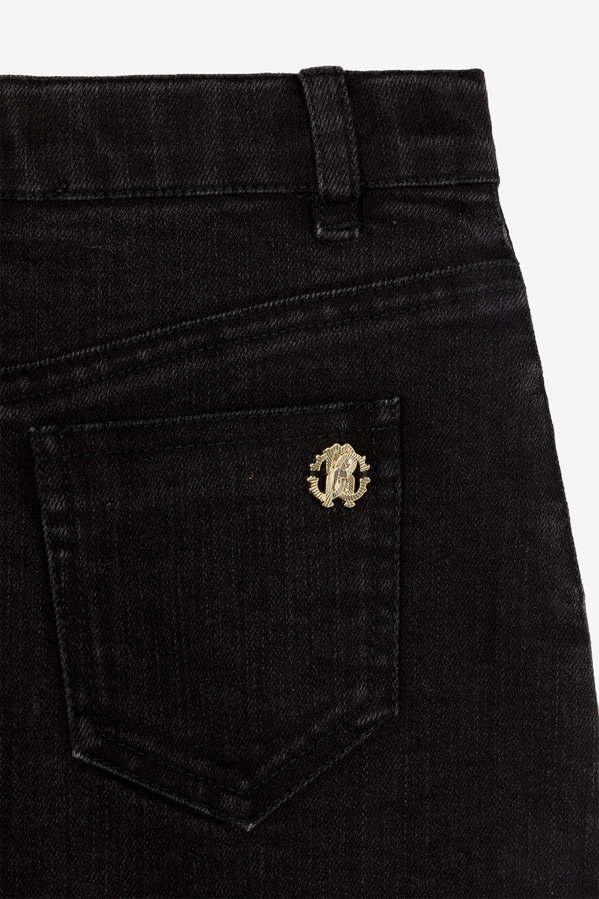 JU RC Monogram Denim Skirt Black RJJ301-DS015