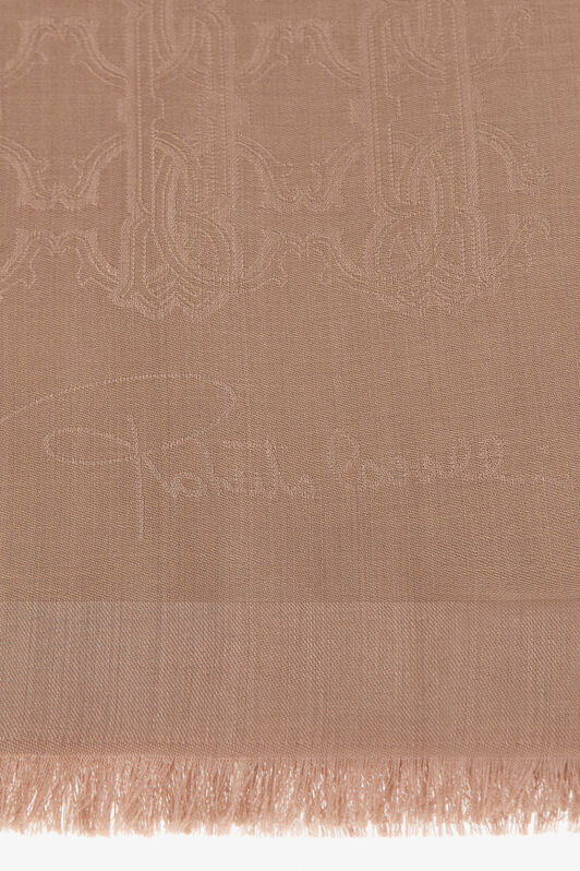 RC Roberto Cavalli shawl with RC MONOGRAM print Hellbraun SYI00B-1HL61