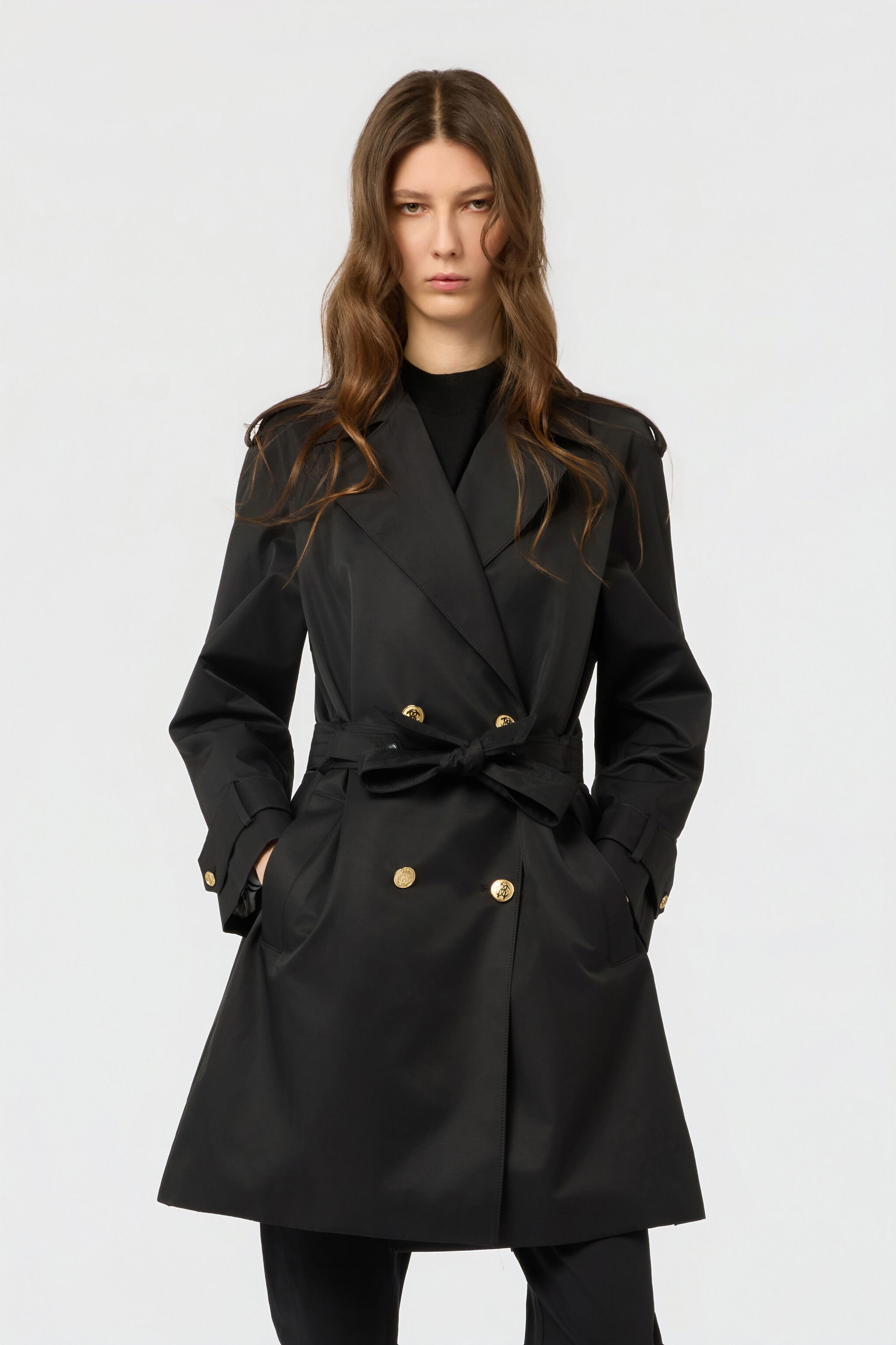 RC Black Trench Coat BLACK SOT50B-FA110