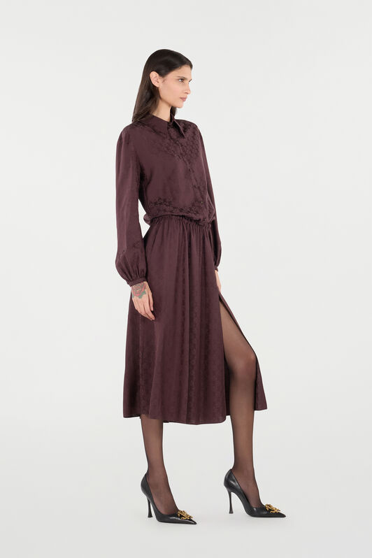 RC Shirt Dress with Mirror Snake Monogram RC Shirt Dress with Mirror Snake Monogram Purple VKT144-RK010