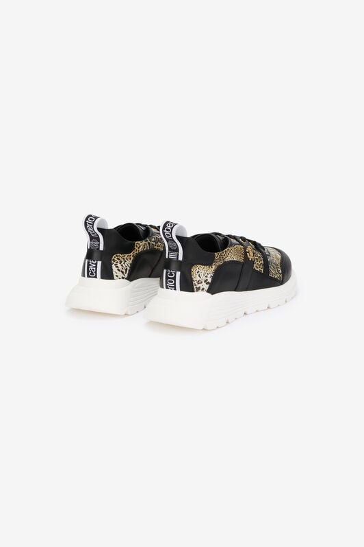 RC Leopard Print Leather Sneakers RC Leopard Print Leather Sneakers BLACK/JAGUAR QOS01G-PZO13