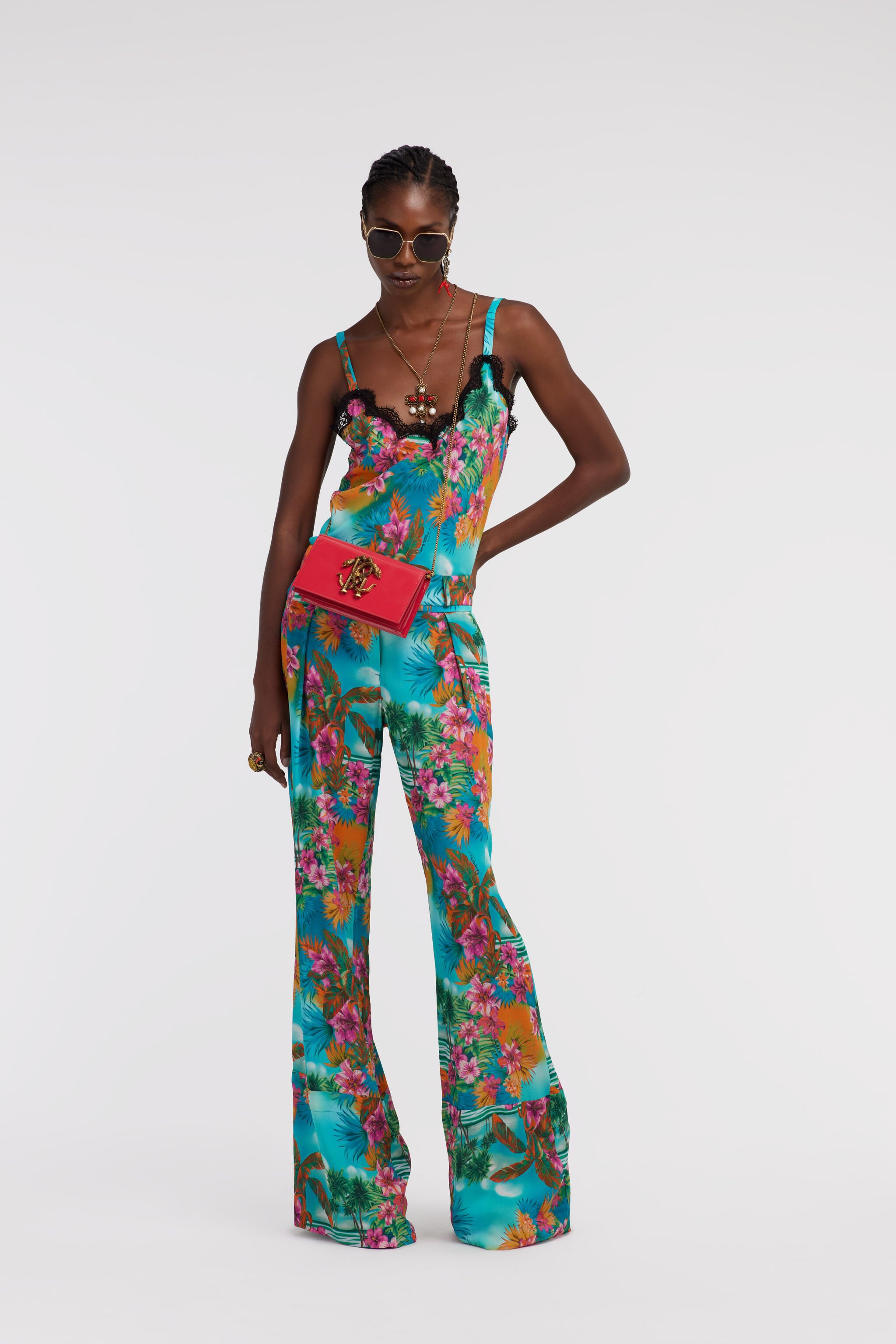 RC Hawaii print top Hellblau SKT602-7HI84