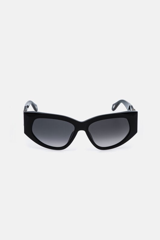 JC Sunglasses with  bold cat-eye frame SHINY BLACK VALD17-ID257