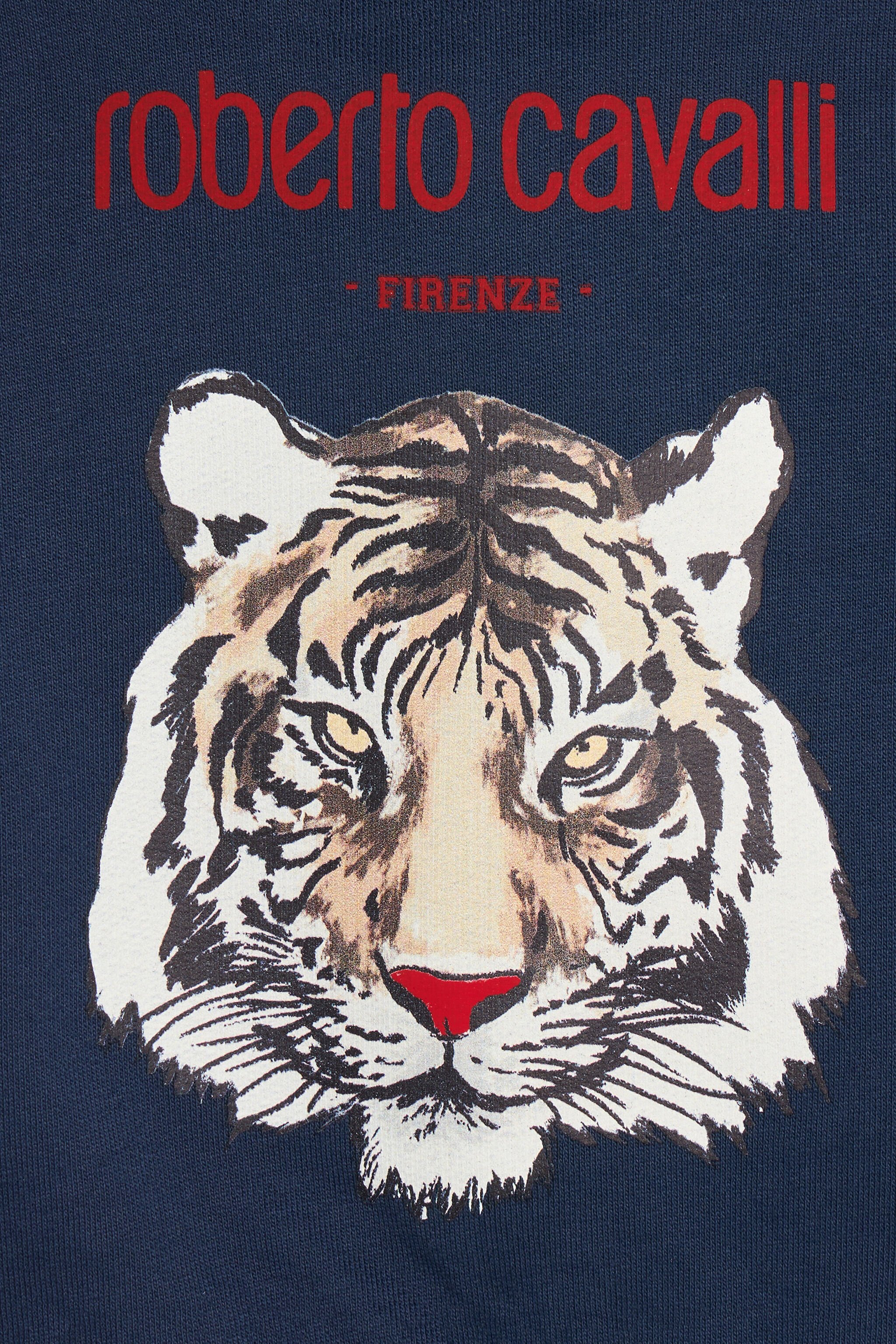 JU Blue Sweatshirt with Tiger Print NAVY VJT697-CF050