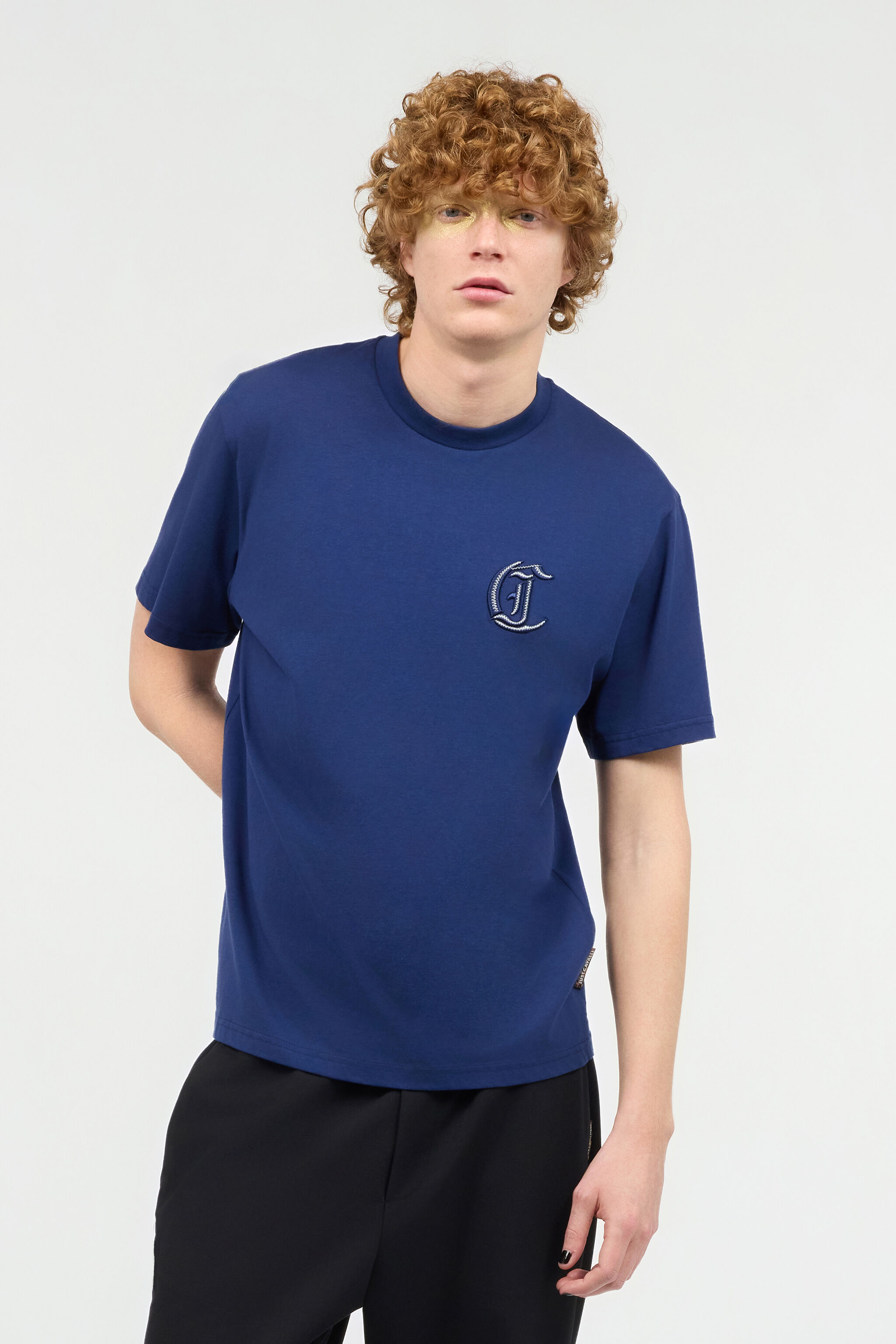 JC Camiseta Con Monograma En El Pecho Azul oscuro UFT064-UF084