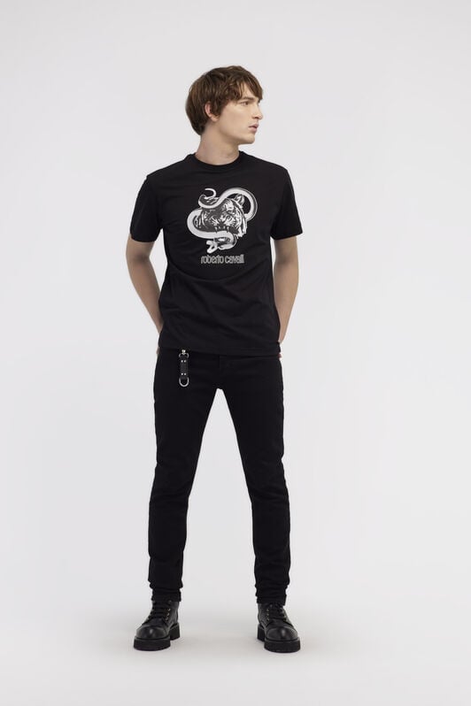 RC T-shirt with Jaguar and Snake prints RC T-shirt with Jaguar and Snake prints Negro NOT60J-JD060