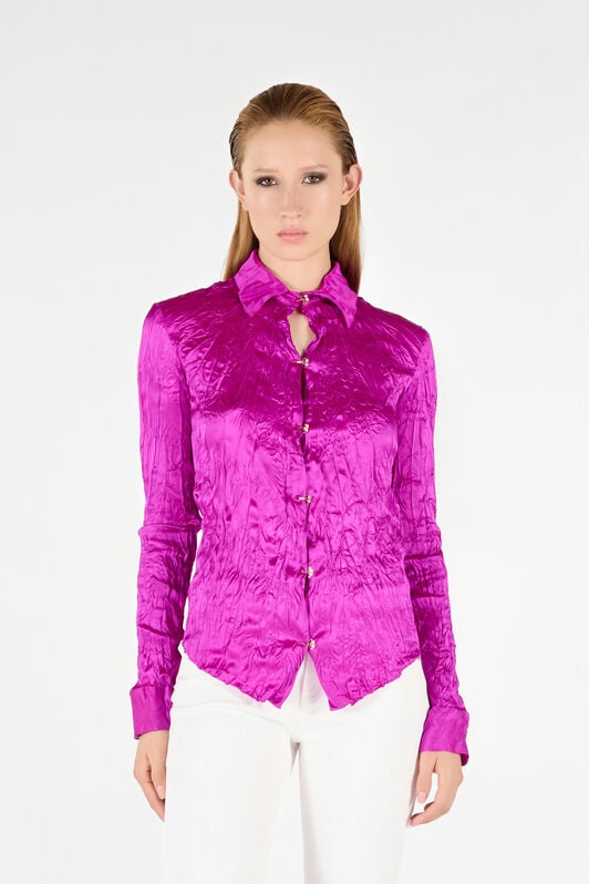 RC Chemise Structurée Unie Fuchsia UWT701-SE045