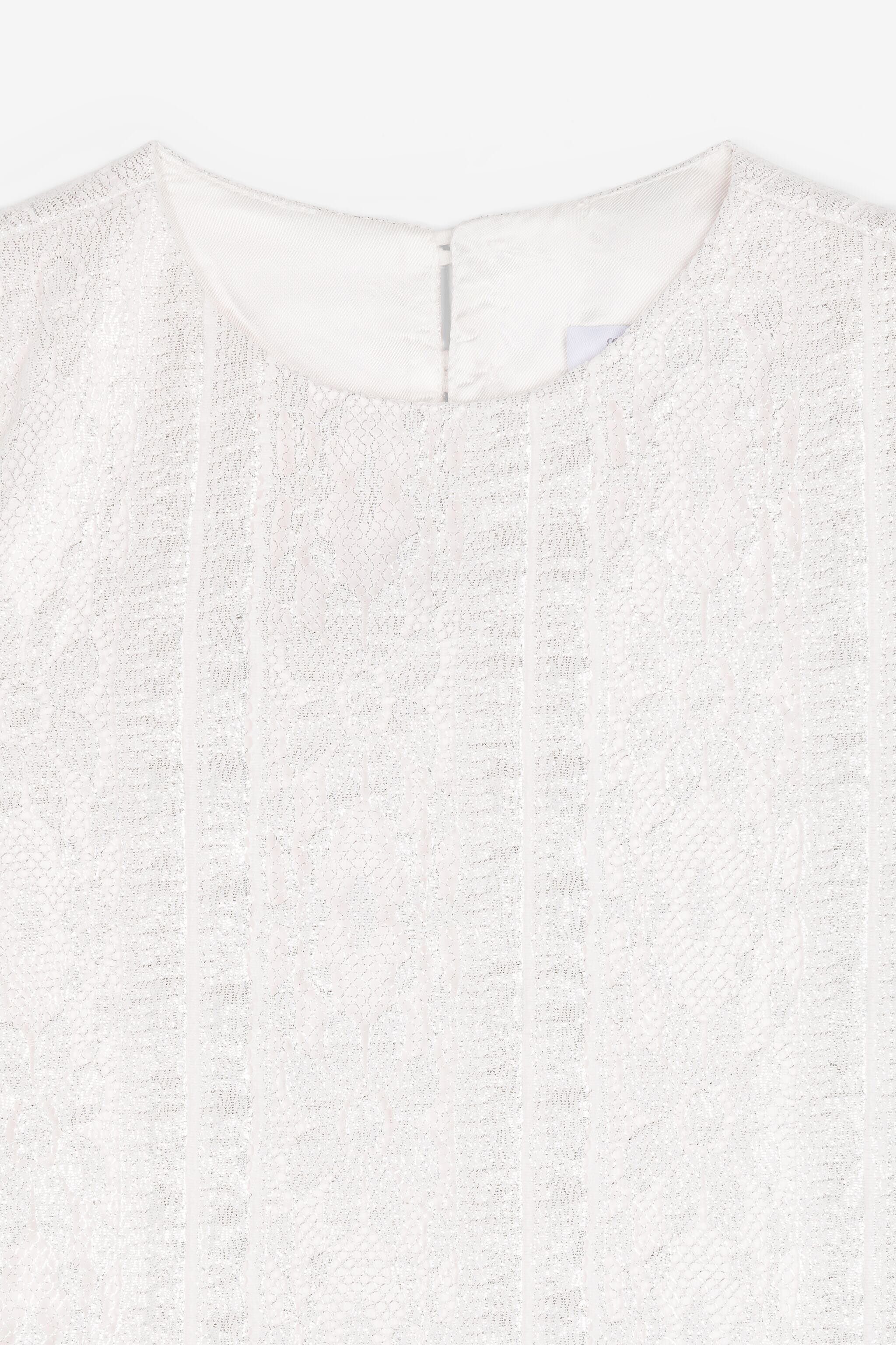 JU Metallic-Jacquard Dress White NJT116-RP076