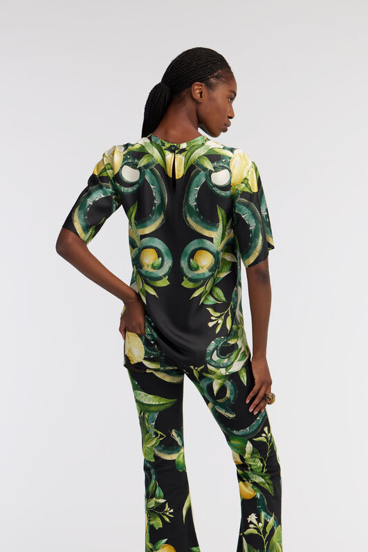 RC T-shirt con stampa Limoni e Snake Nero SKT644-4QL30