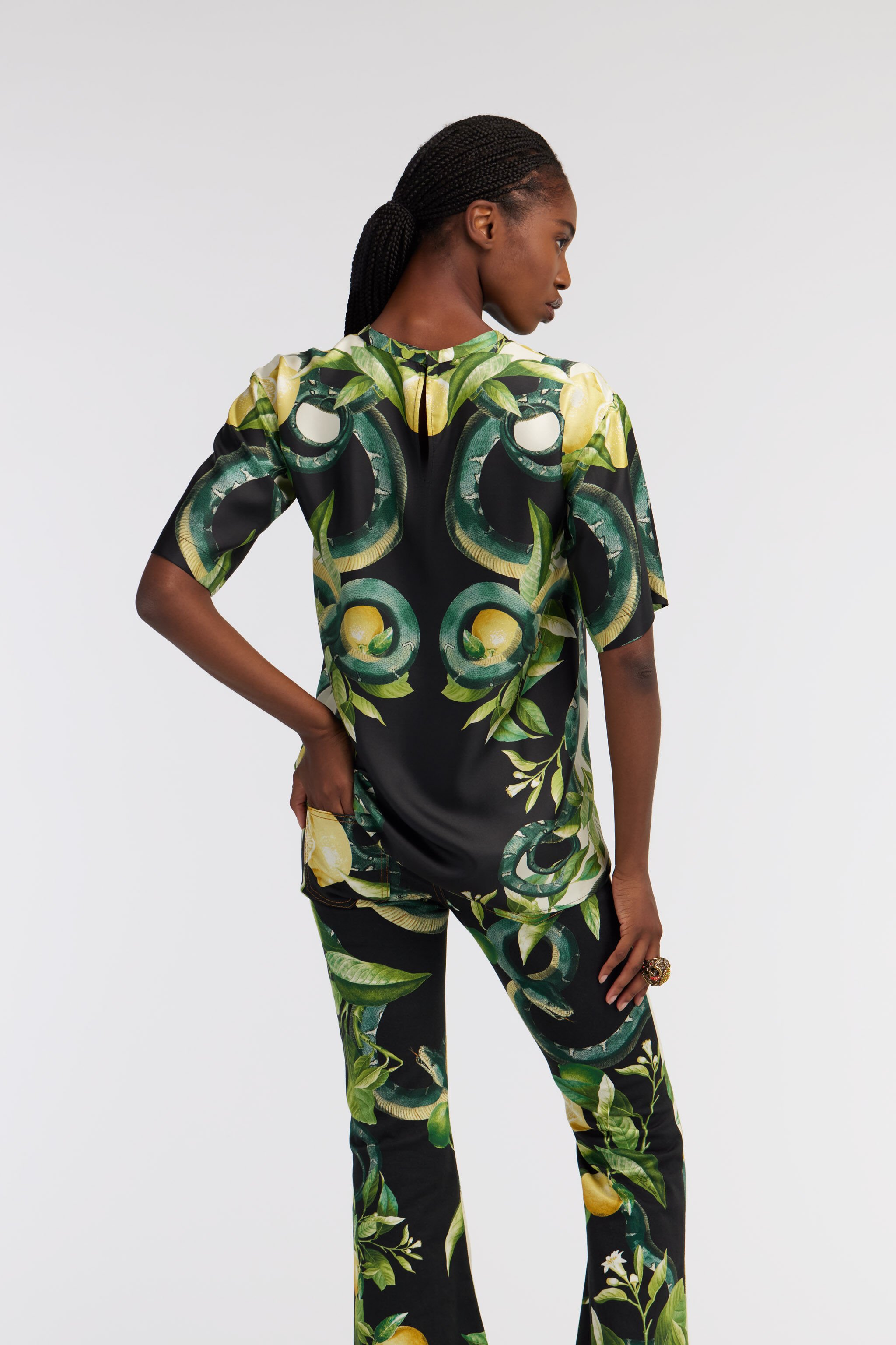 RC T-shirt con stampa Limoni e Snake Nero SKT644-4QL30