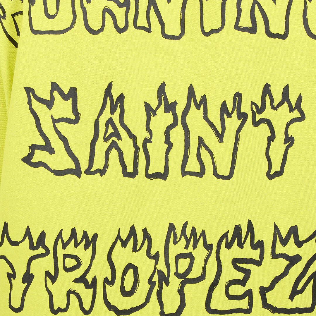 JC T-Shirt Mit In Flammen Stehendem Schriftzug Hellgrün UFT060-UF080