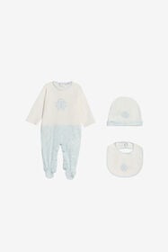 JU Light Blue Monogram Zebra Print Children Kit BABY BLUE WJT808-JD001