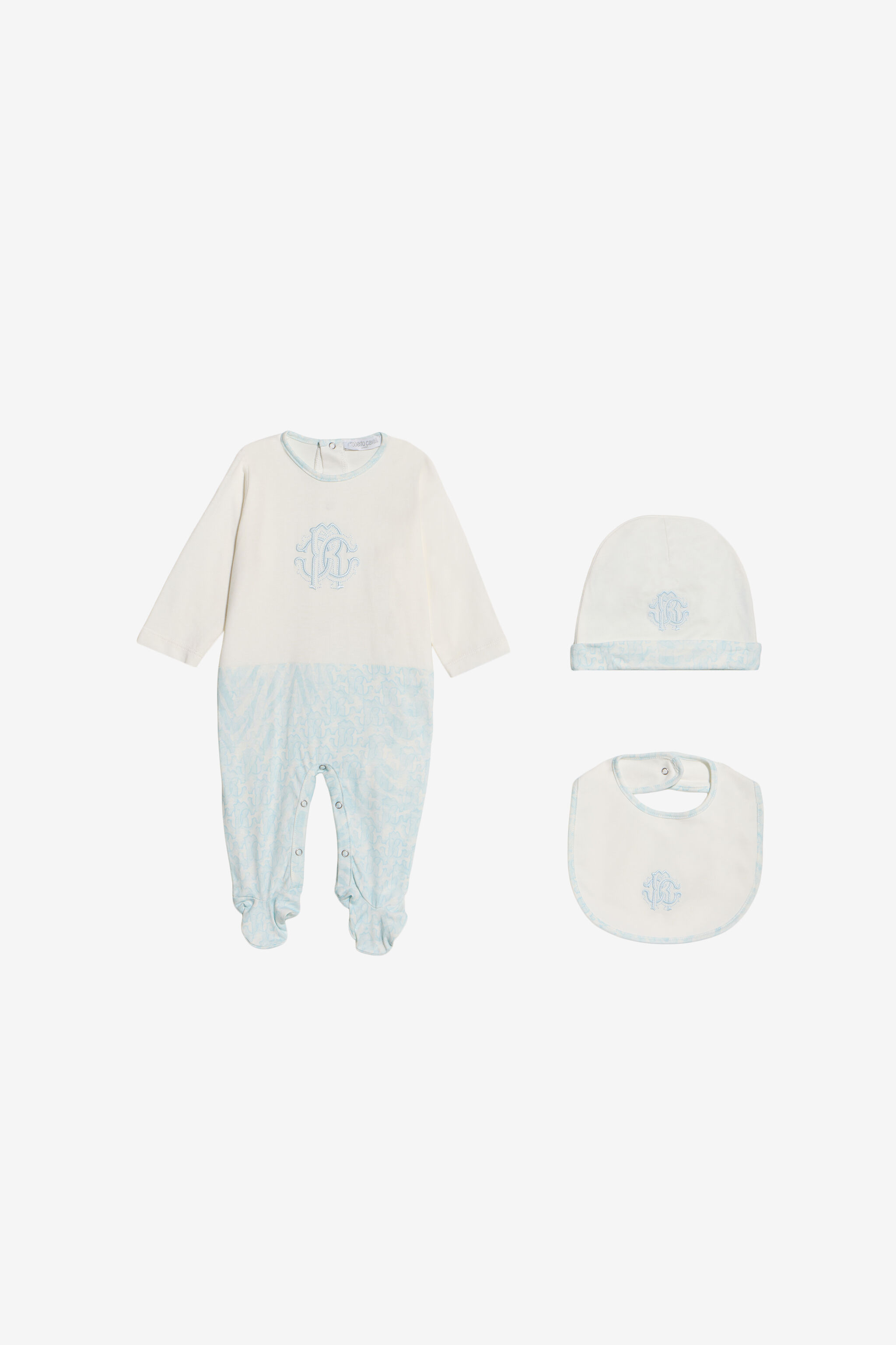JU Light Blue Monogram Zebra Print Children Kit BABY BLUE WJT808-JD001