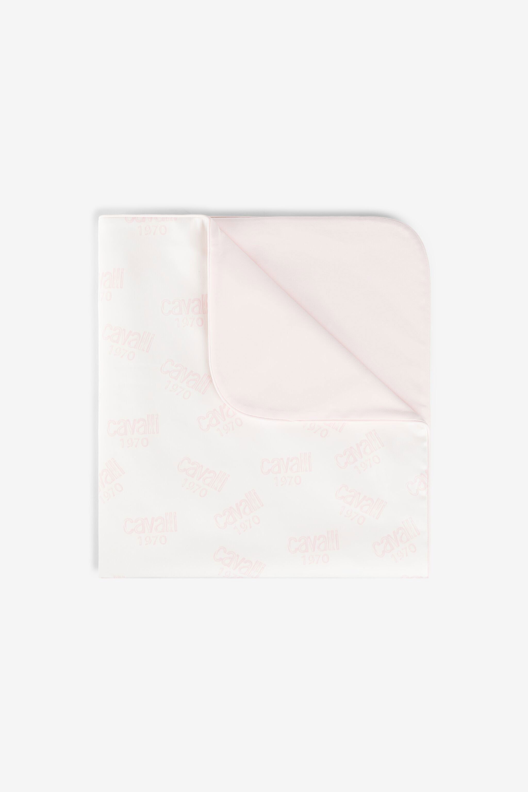 JU Gestrickte Decke mit Logo-Print Rosa OJT830-RN001