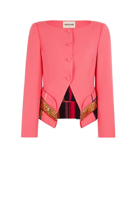 RC Chameleon Rug-Print Panelled Jacket RC Chameleon Rug-Print Panelled Jacket Fuchsia KQR403-HR005