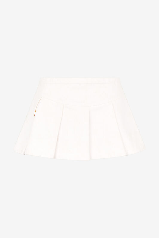 RC Minifalda denim con pliegues Blanco UWJ320-DE007