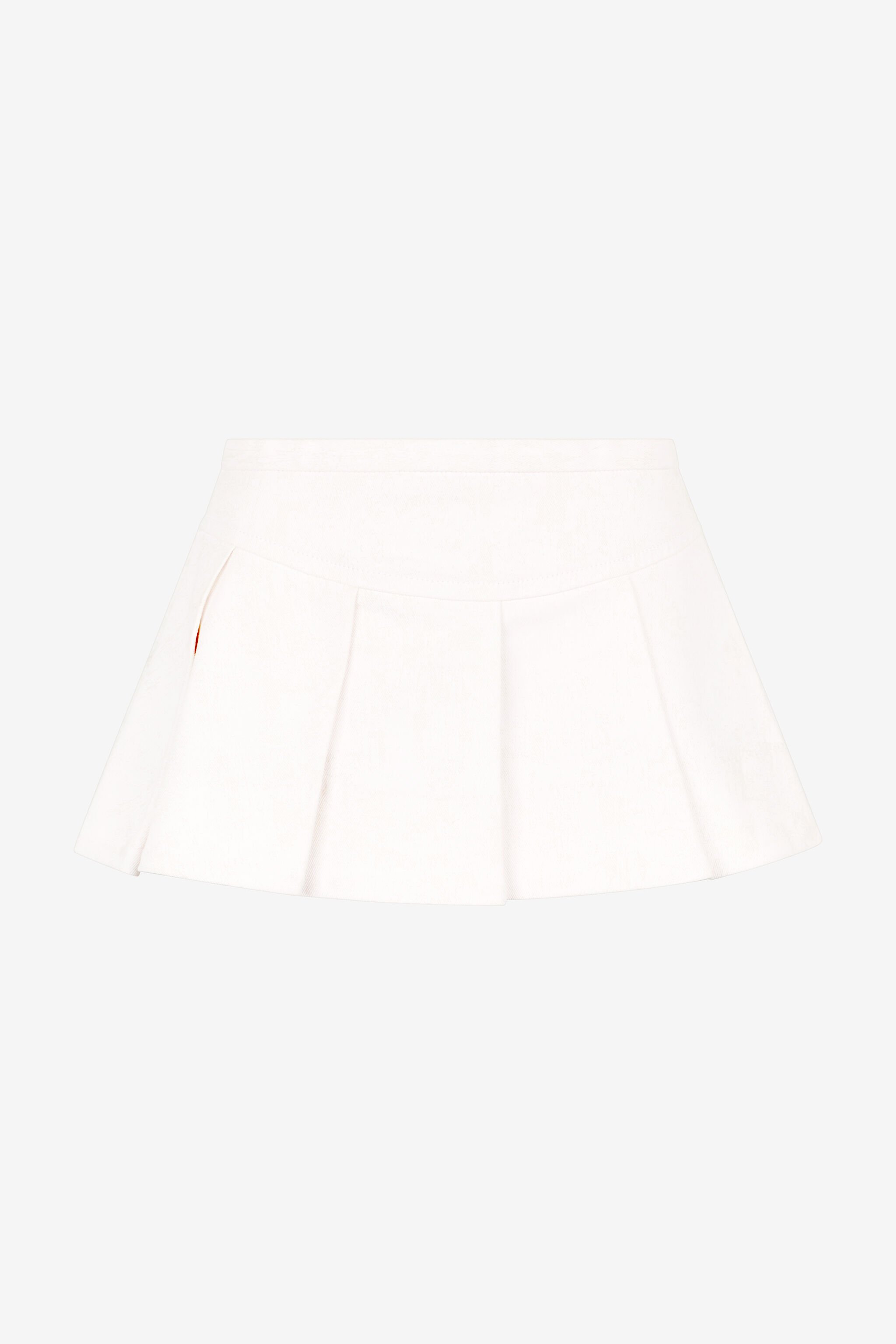 RC Minifalda denim con pliegues Blanco UWJ320-DE007